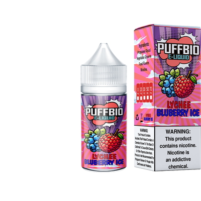 Puffbio BLUE RAZZ PEACH ICE  E Flavor 20mg 30mg 50mg nicotine Salt E-Liquid Vape Juice salt bar juice by VAPOREVER
